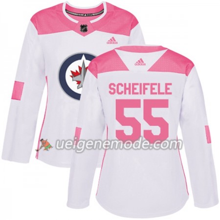 Dame Eishockey Winnipeg Jets Trikot Mark Scheifele 55 Adidas 2017-2018 Weiß Pink Fashion Authentic